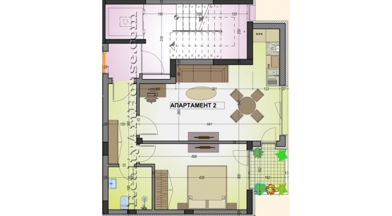 2-стаен апартамент №2 с акт 14, София Оборище