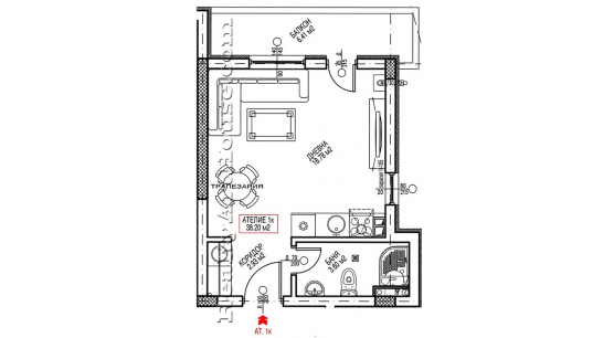 1-стаен апартамент с акт 15.