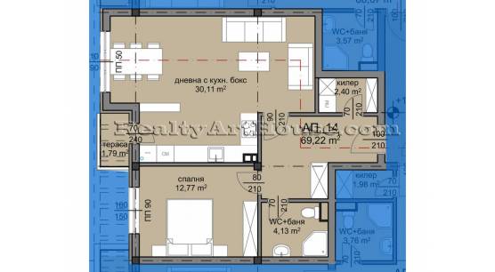 2-стайни апартаменти в новострояща се сграда кв. Люлин 8