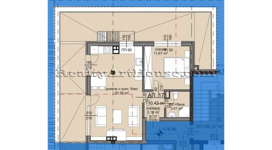 2-стаен апартамент с панорамна тераса в новострояща се сграда кв. Люлин 8