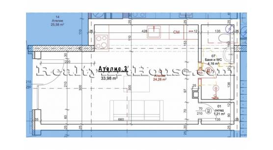 1-стайни апартаменти (статут ателие за живеене)  в новострояща се сграда кв. Люлин 8